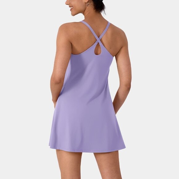 Halara Purple Everyday Cloudful Backless 2-in-1 Activity Dress Wannabe XS NWT - Picture 3 of 7